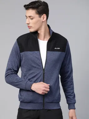 Alcis Men Navy Blue Black Colourblocked Training Jacket