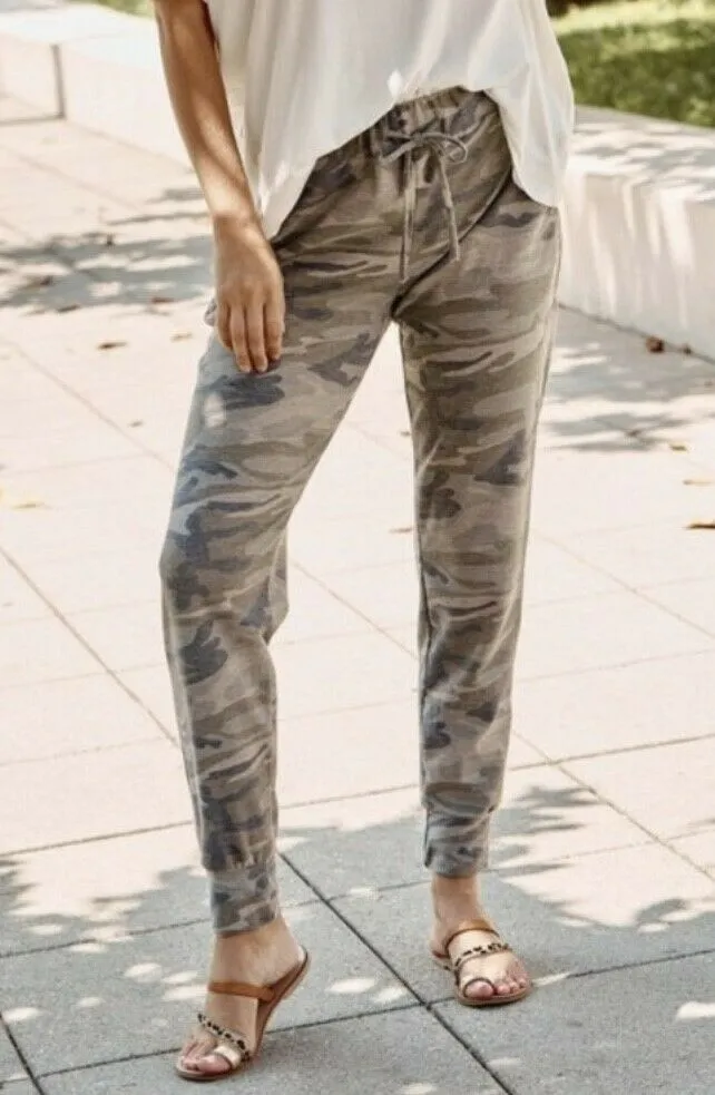 Army Camo French Terry Casual Jogger Casual Lounge Pants Womens