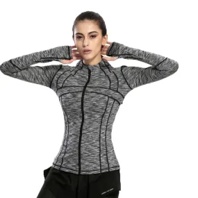 BESGO Women Sports Yoga Zipper Running Jackets Fitness Gym Training Coat Quick Dry Long Sleeve Outdoors Sportswear Active Wear