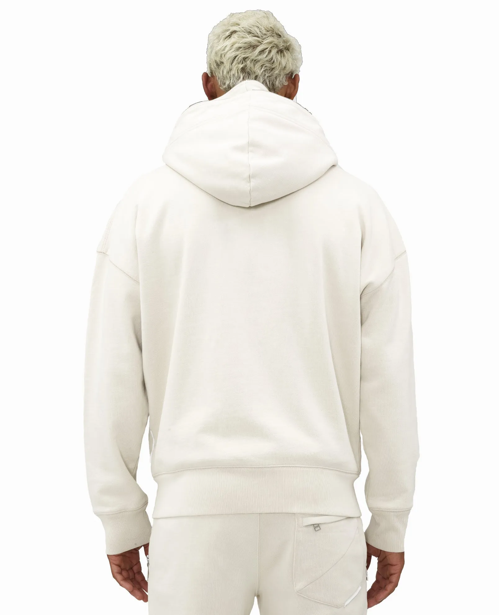 DOUBLE HOOD SWEATSHIRT IN CREAM