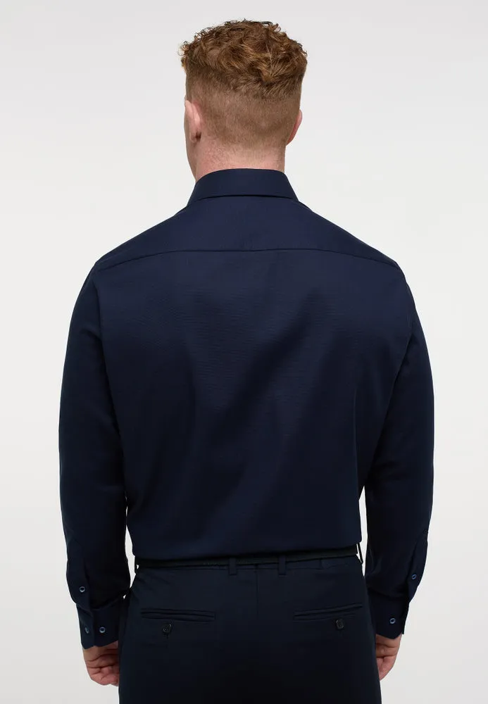 Eterna Dark Navy Twill Shirt Navy