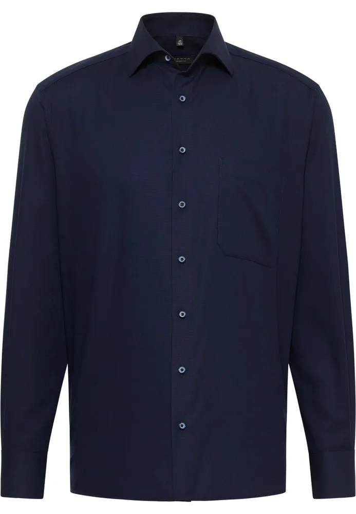 Eterna Dark Navy Twill Shirt Navy