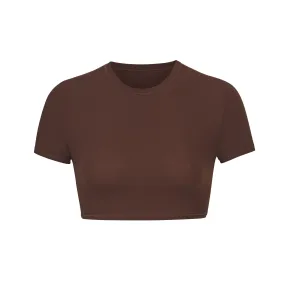 FITS EVERYBODY SUPER CROPPED T-SHIRT | COCOA