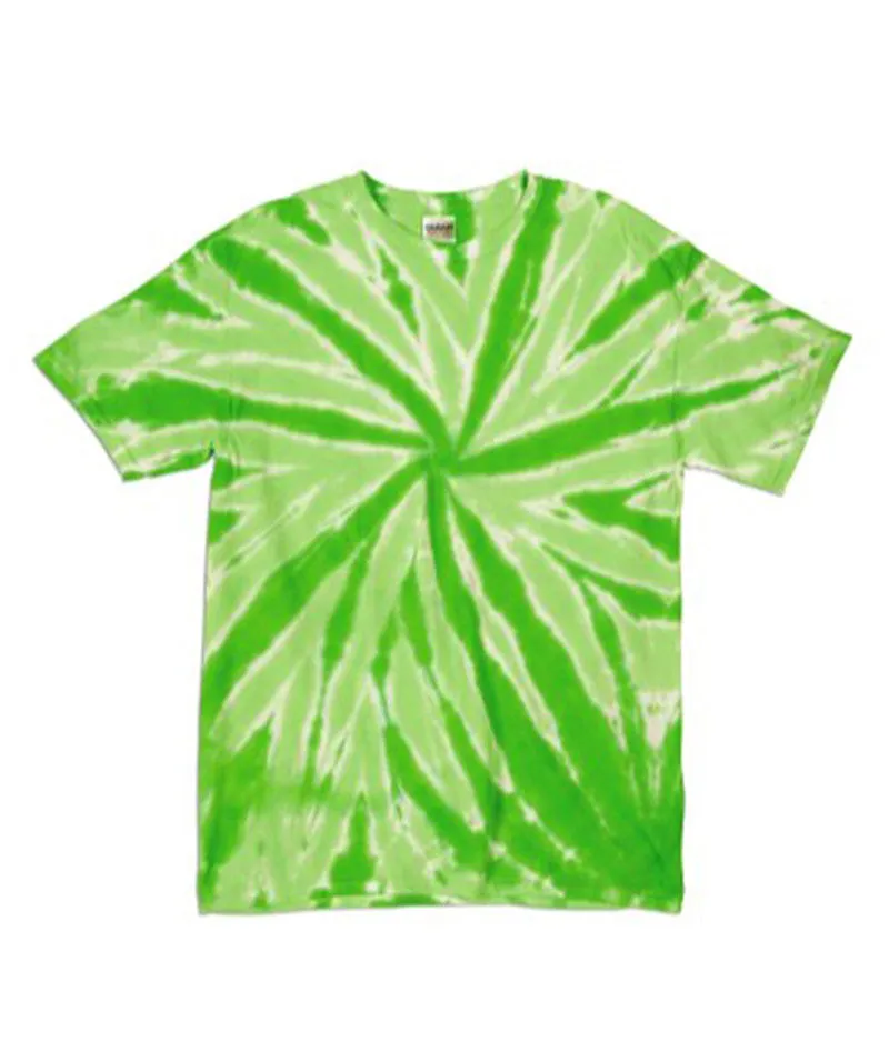 gildan tie-dye adult one-color pinwheel tee - lime (m)