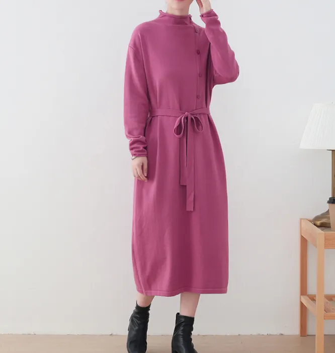 High Collar Autumn Long Sleeve Women Dresses Casual Women Dresses SSM97215