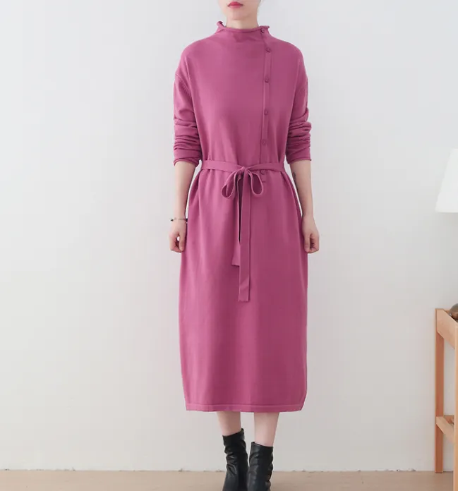 High Collar Autumn Long Sleeve Women Dresses Casual Women Dresses SSM97215