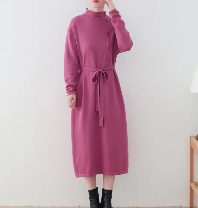 High Collar Autumn Long Sleeve Women Dresses Casual Women Dresses SSM97215