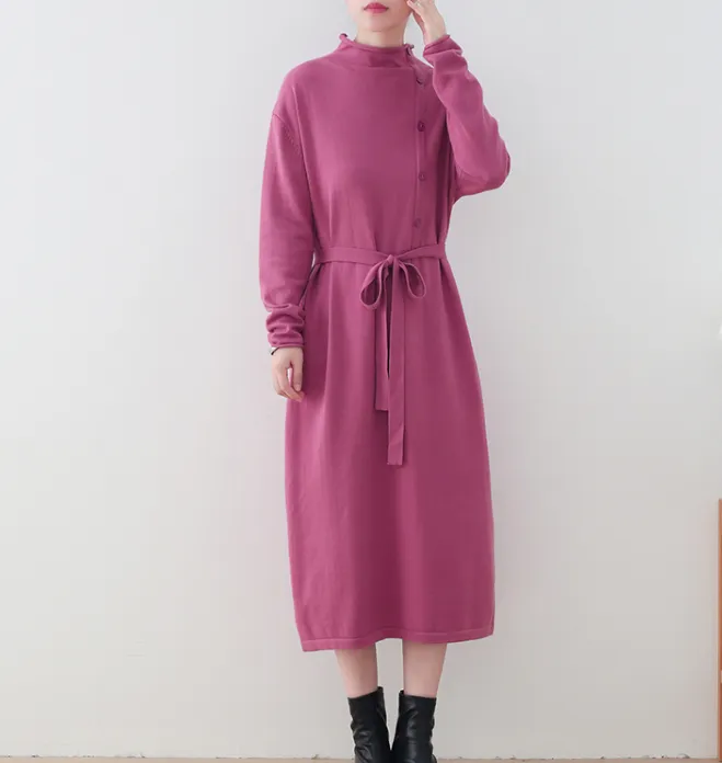 High Collar Autumn Long Sleeve Women Dresses Casual Women Dresses SSM97215