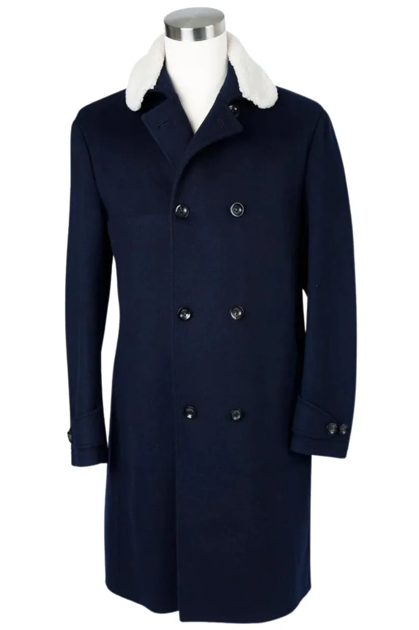 Long Double-Breasted Cashmere Dress Coat