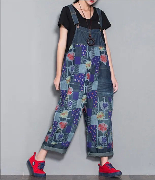 Loose Denim Casual Spring Denim Overall Women Jumpsuits QY22