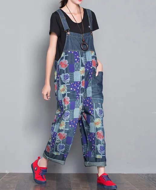 Loose Denim Casual Spring Denim Overall Women Jumpsuits QY22