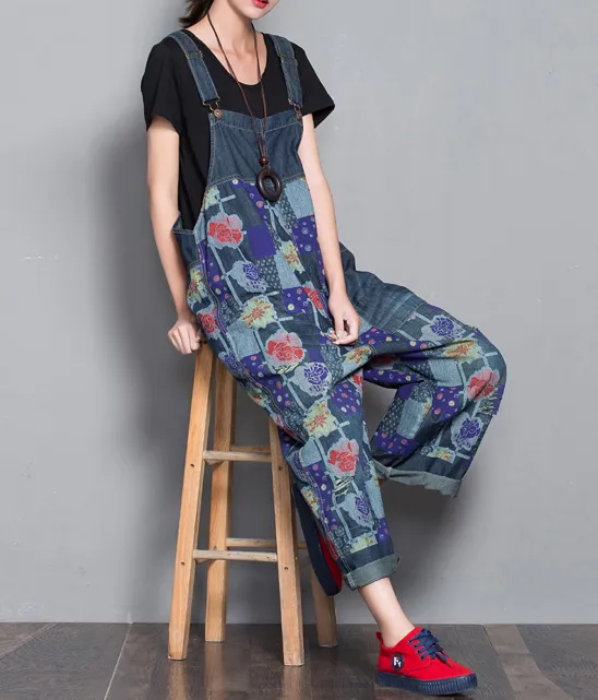 Loose Denim Casual Spring Denim Overall Women Jumpsuits QY22