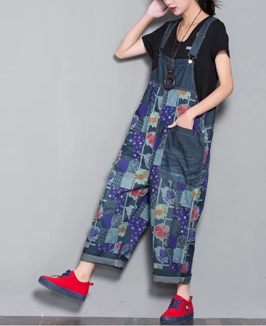 Loose Denim Casual Spring Denim Overall Women Jumpsuits QY22