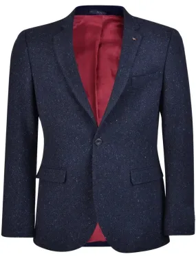 MAGEE Donegal Tweed Jacket - Mens Finn Tailored Fit - Navy Salt & Pepper