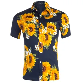 Mens Hawaiian Shirt Casual Short Sleeve Button Down Shirts