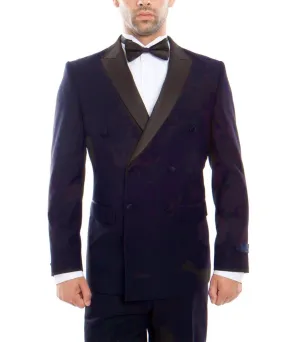 Navy Double Breasted Tuxedo with Shawl Lapel