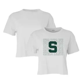 Official NCAA Michigan State Spartans Raw edge Cropped T-Shirt