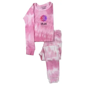 Personalized Tie Dye Choose Your Own Emoji Cotton Pajama Set