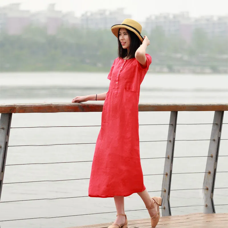 Red Women Dresses Casual Summer Women Dresses Long Women Dresses SSM9727