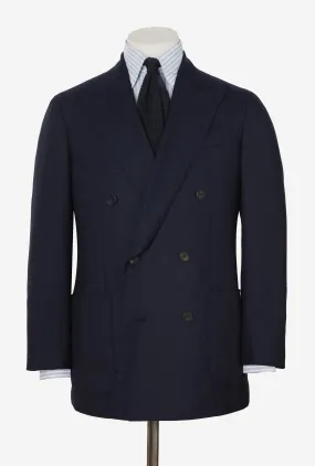 Sport Jacket Double Breasted Navy Wool Hopsack