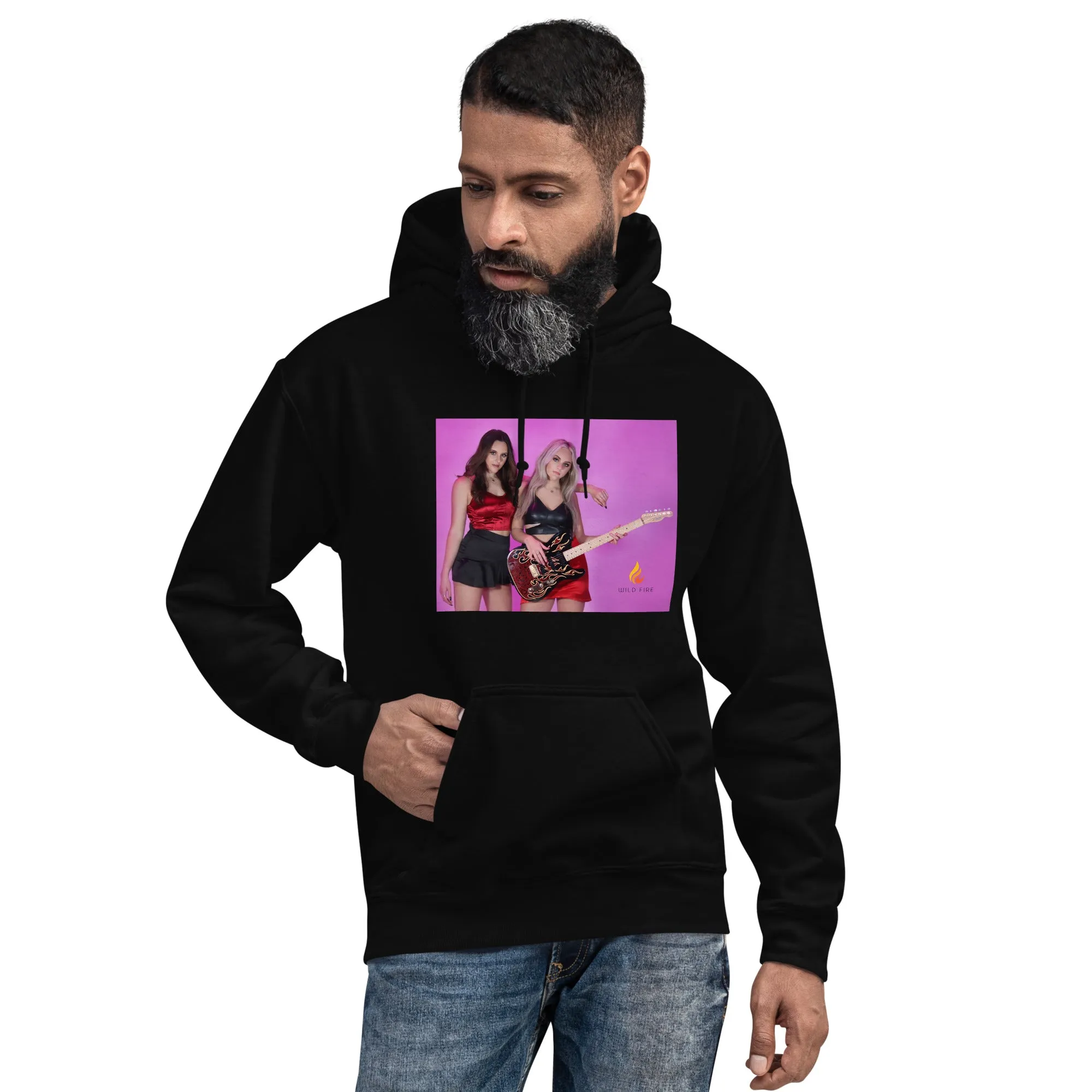 Wild Fire Flame Guitar Hoodie