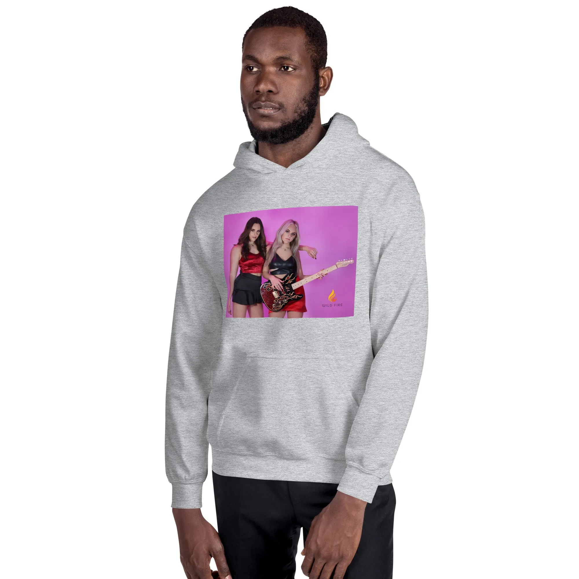 Wild Fire Flame Guitar Hoodie